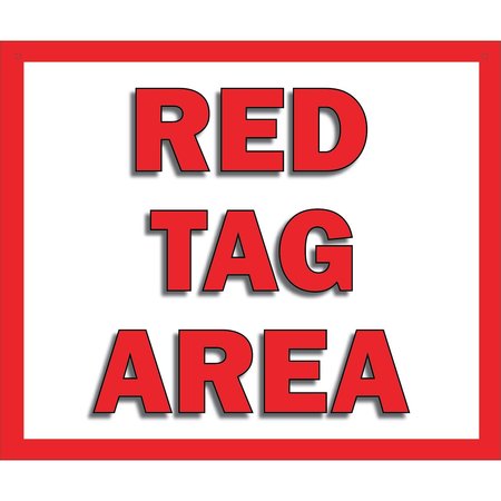 5S SUPPLIES 5S Red Tag Area Sign Aluminum Hanging Sign V2 22in x 18in HS-REDTAG-V2